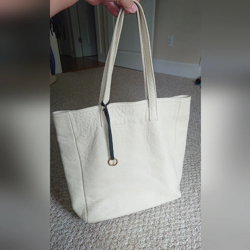 Henri Lou cream color Leather Hobo bag
